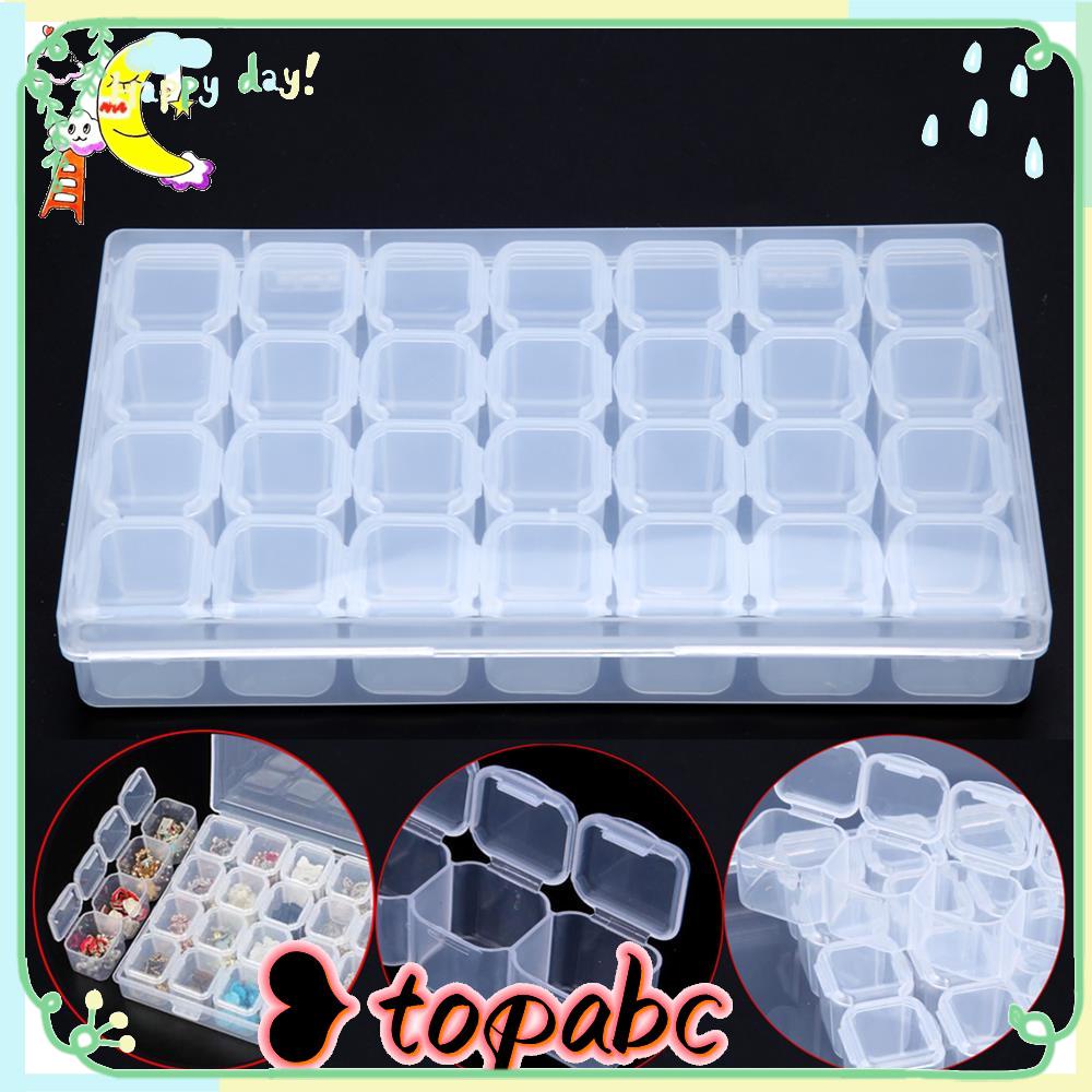 Top Kotak Penyimpanan 28slot Adjustable Paku Bening Rhinestones Organizer