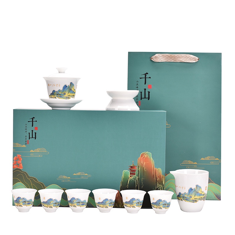 

Chines Teapot Set Ceramic 6 cup 10in1 Teko Set Hampers/Kado/Bingkisan