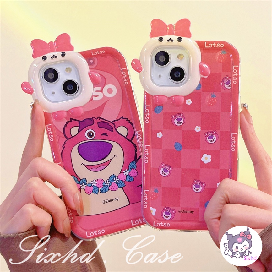 Samsung A04s A14 A13 A12 A22 A23 A33 A03 A04E A50 A50s A30s A32 A53 A54 A51 A52 A71 A72 A21s A30 A20 A31 A11 A03s A02s M22 M32 Monster Lensa Casing Couple Beruang Strawberry Lucu Soft Phone Case