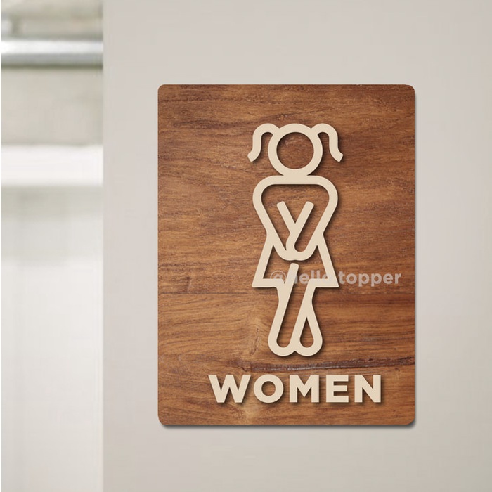 

TOILET SIGN WANITA UNIK KAYU SIGNAGE TOILET UNIK PAPAN KAYU