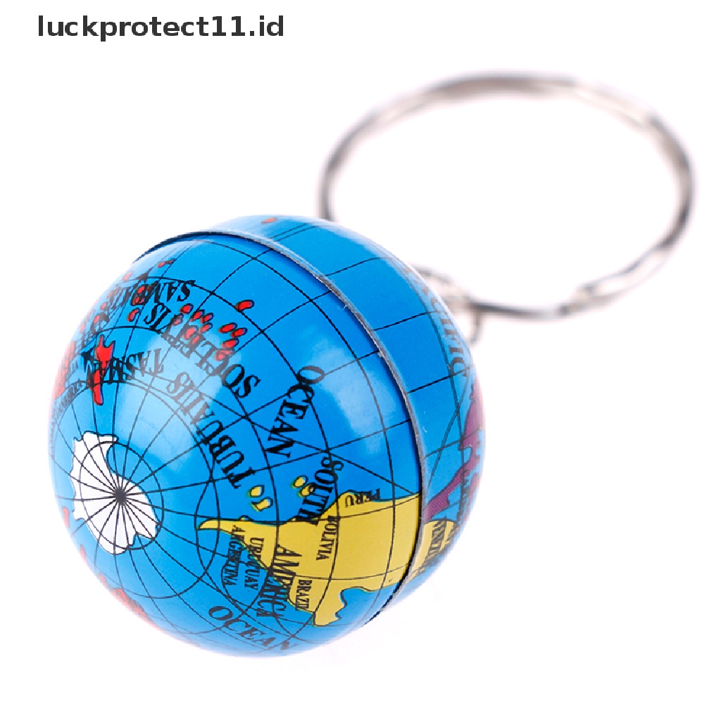 /Fashion Hot// Fashion// 2 Pcs Peta Dunia Globe Gantungan Kunci Perhiasan Bola Dunia Bumi Seni Liontin Gantungan Kunci Hadiah.