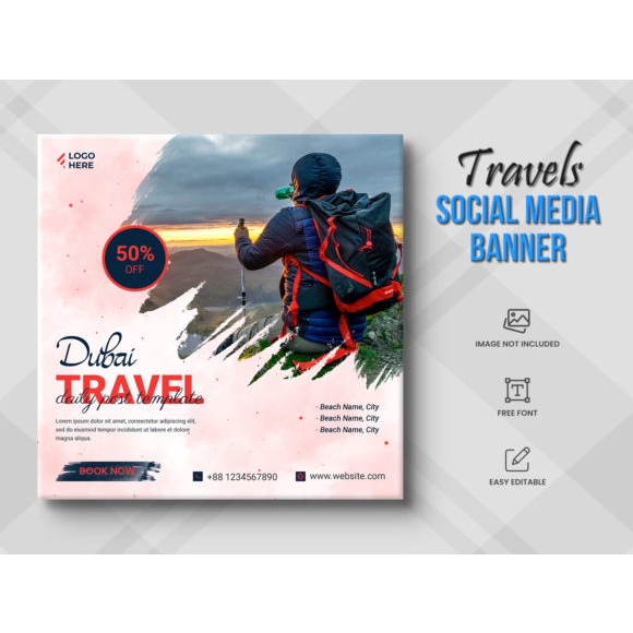 Sociall Media Travels Template Bundle