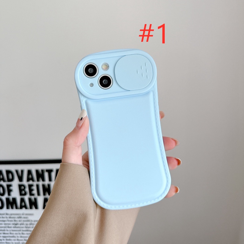 Fashion Candy 4Colors Push The Window Cover Soft Case iP iPhone 11 12 13 14 Pro Max Casing Apple