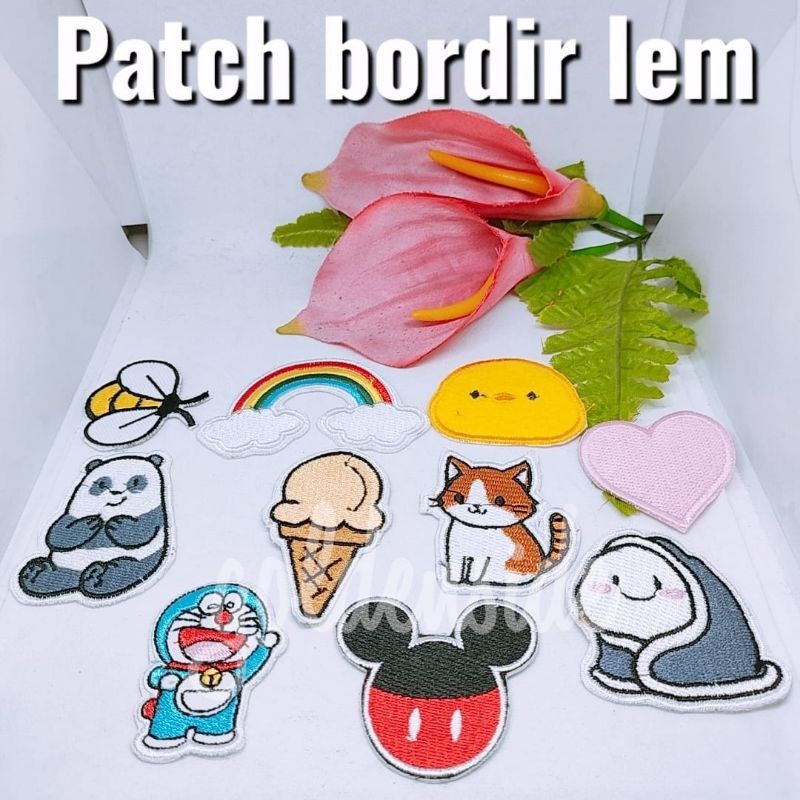 Patch bordir / emblem motif / tempelan baju per pcs