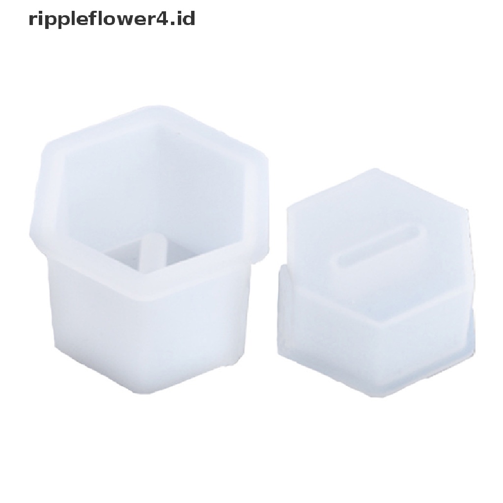 {rippleflower4.id} Tempat Cincin Silikon Cetakan DIY Resin UV Epoxy Penyimpanan Perhiasan Cetakan Craft~