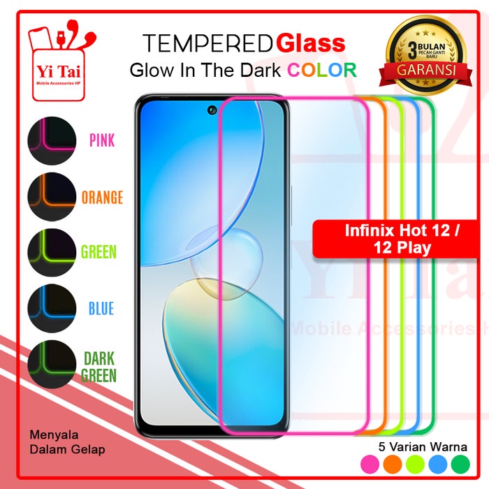 YI TAI Glow In The Dark Tempered Glass Infinix Hot 12 Hot 12 Play