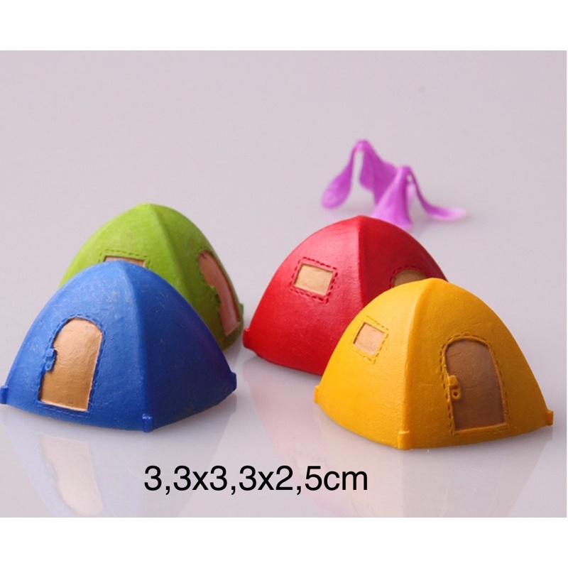 Ampirono_Mriki Miniatur Tenda, Api Unggun Utk Bermain Sensory, Topper Cake,Diorama, Terrarium,