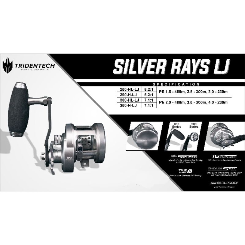 reel OH dg line roller,type 200 & 300 H-LJ & HL-LJ,Japan. silver rays light jigging 2022, handle kir