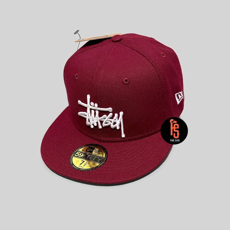 TOPI NEW ERA ORIGINAL 5950 AC STUSSY CARDINAL RED