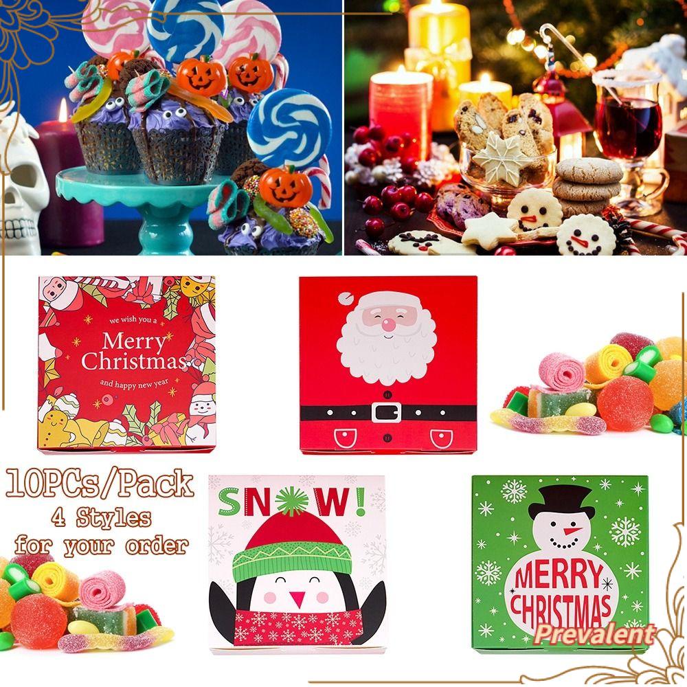 Preva Kotak Hadiah Natal Party Decor Cookie Box Snowman Printed Merry Christmas