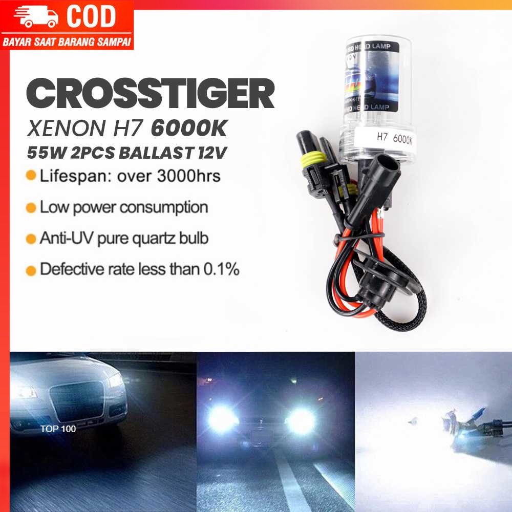 ( 100% BARANG ORI ) CROSSTIGER Lampu Mobil Xenon H7 6000K 55W 2PCS Ballast 12V - RSVR