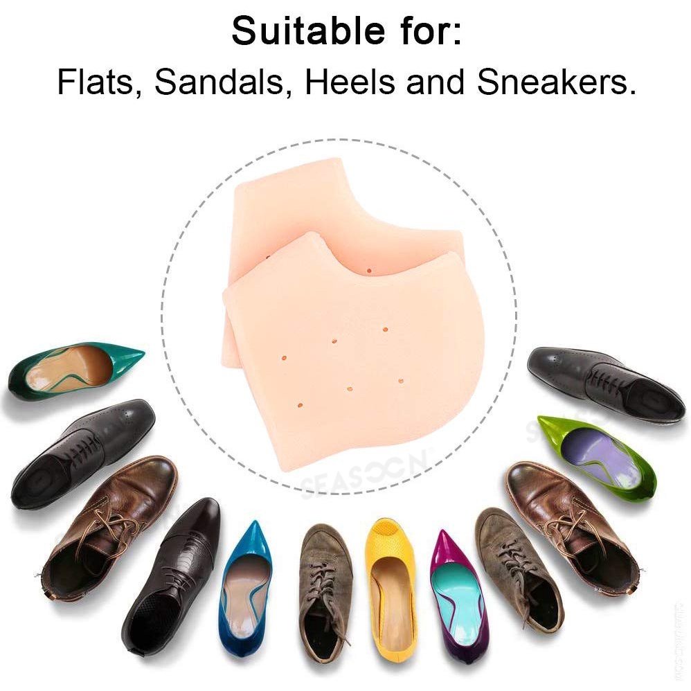 Insole Sepatu Pelindung Tumit Kaki Bahan Silicone Gel Desain Nyaman Tidak Panas Cegah Lecet Cegah Nyeri Kaki