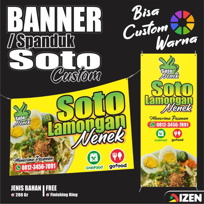 Jual Spanduk Soto Banner Soto Custom Shopee Indonesia