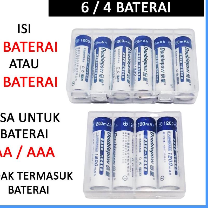 KOTAK BATERAI BATTERY CASE CASING TRANSPARAN AA AAA RECHARGABLE