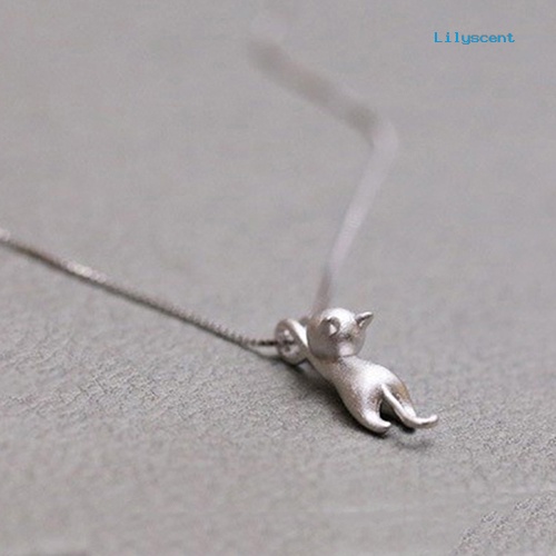 [LS]Lovely Jumping Matte Cat Charm Liontin Kalung Wanita Gadis Perhiasan Hadiah Natal