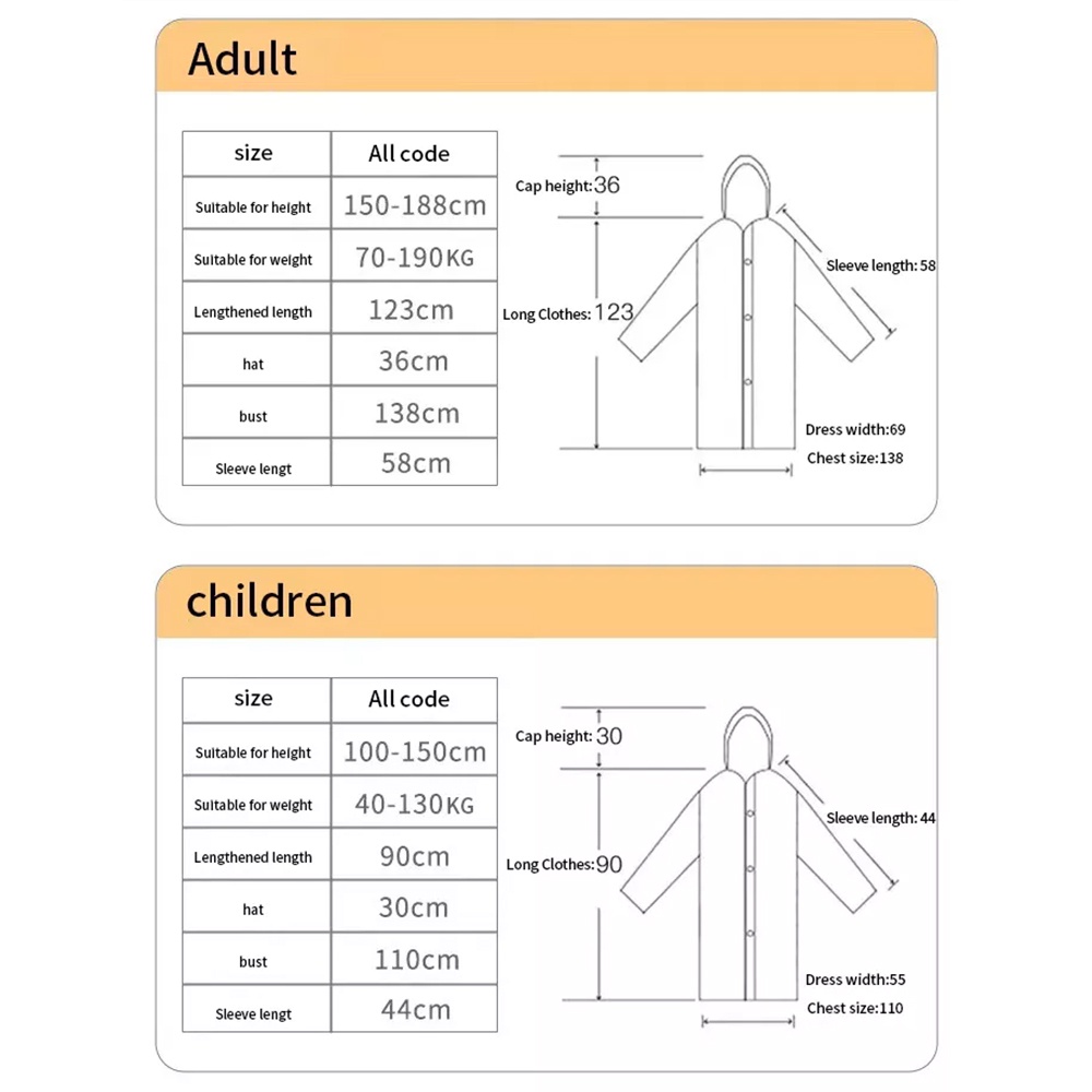 Jas Hujan Korea Plastik EVA raincoat Poncho Rok Transparant Ringan