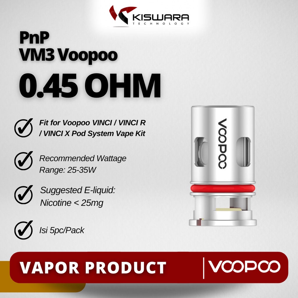 Voopoo PnP-VM3 0.45 Ohm Coil Head PACK 5 PCS