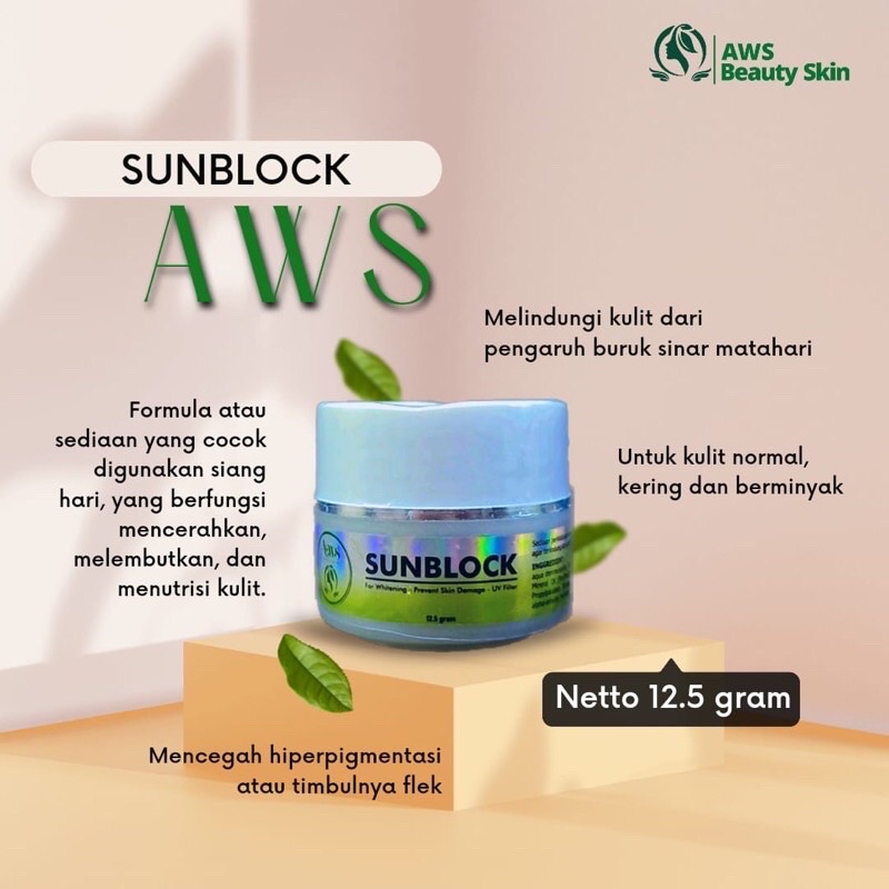 Sunblock AWS/Cream Siang AWS Beauty Skin