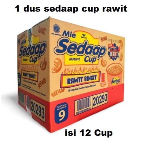 

[BAYAR DITEMPAT] [ 1 dus ] mie sedaap cup rawit bingit [ 77 gram x 12 cup ]