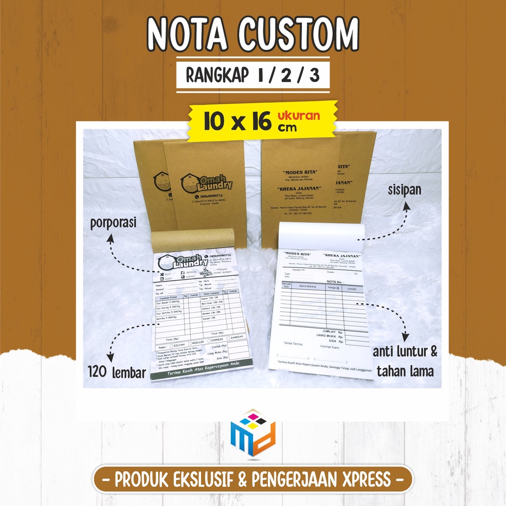 

Nota Custom 10 x 16 cm Rangkap 1/2/3