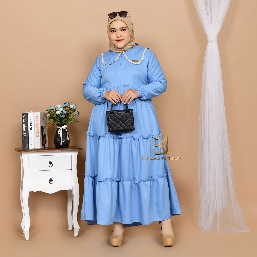 BELA MAXY Gamis perempuan dewasa jumbo pakaian muslim wanita bigsize muat sampai 80kg+ ada size fashion muslimah terbaru long dress kekinian modern murahberkualitas warna putih hitam merah bata hijau army lilac kuning lemon mustard broken white dusty moca