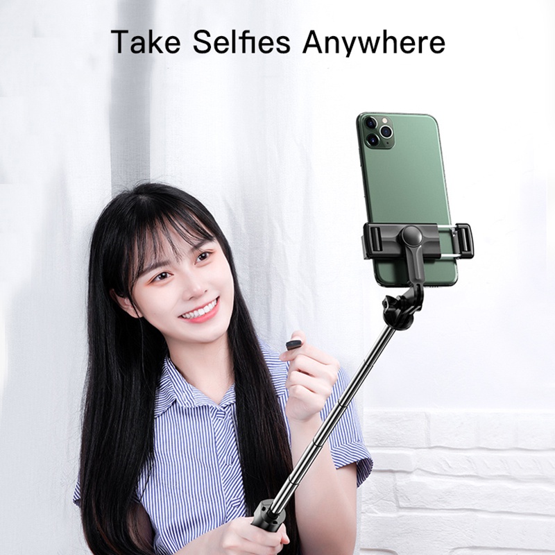 Tongsis Tripod Bluetooth 3 In 1 dengan remote control Portable Flexible Selfie Stick 360º