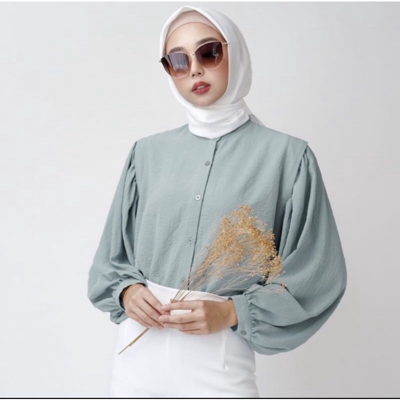 BLOUSE lengan balon crincle airflow premium
