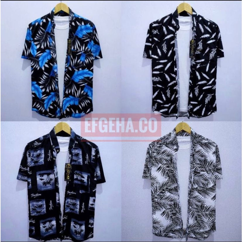 KEMEJA PRIA LENGAN PENDEK | KEMEJA SURFING | KEMEJA MOTIF COWOK