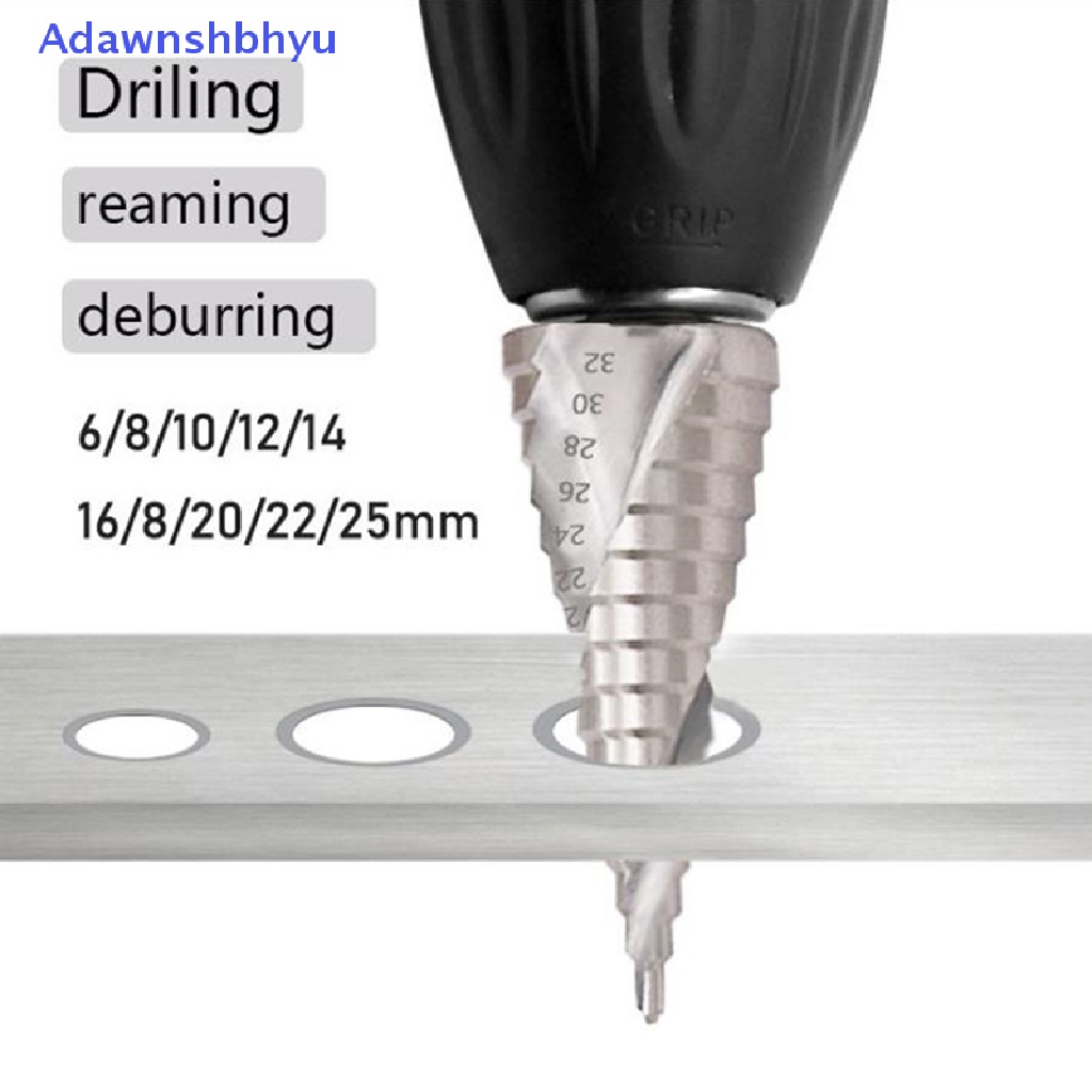 Adhyu Hss Step Drill Bit Set 4-12/20/32mm 1/4 &quot;Mata Bor Hex Core Lapis Titanium ID