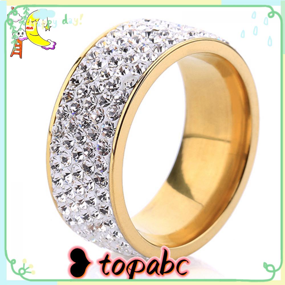 Top Band Cincin Fashion Hias Perhiasan Wanita/Pria Anti Karat