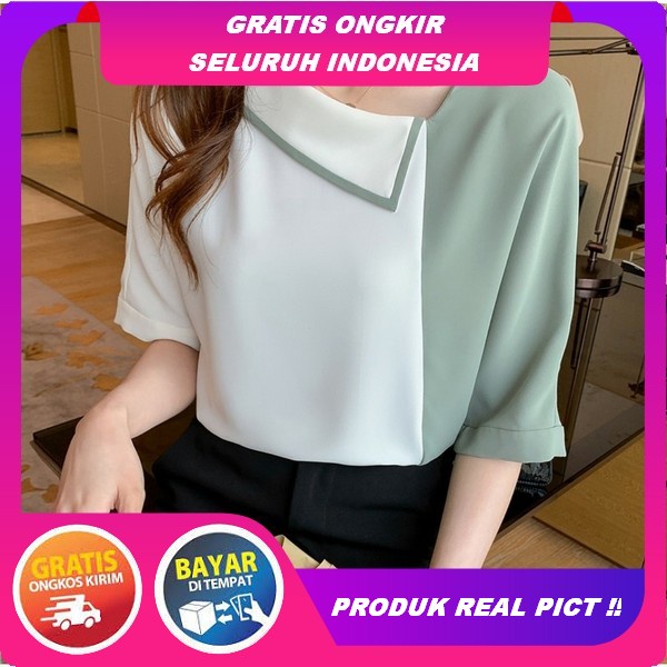 Ros Blouse / Blouse Wanita Korea / Atasan Wanita Korea / Atasan Wanita Jumbo Blouse Kerja Wanita Kan