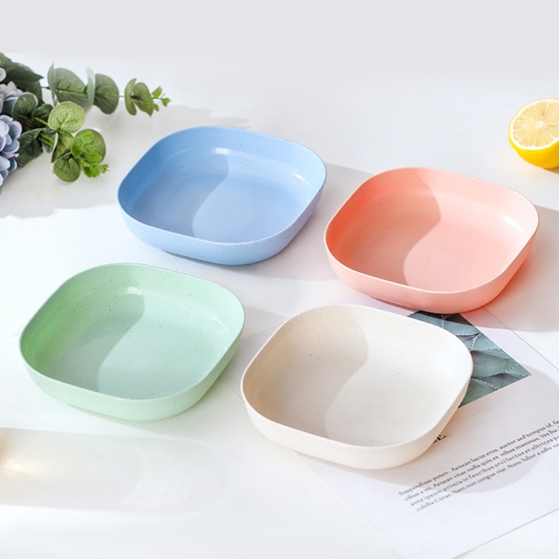 Mary Wheat Straw Dinner Plate Plastics Fruits Plate Microwave Cuci Piring Aman-