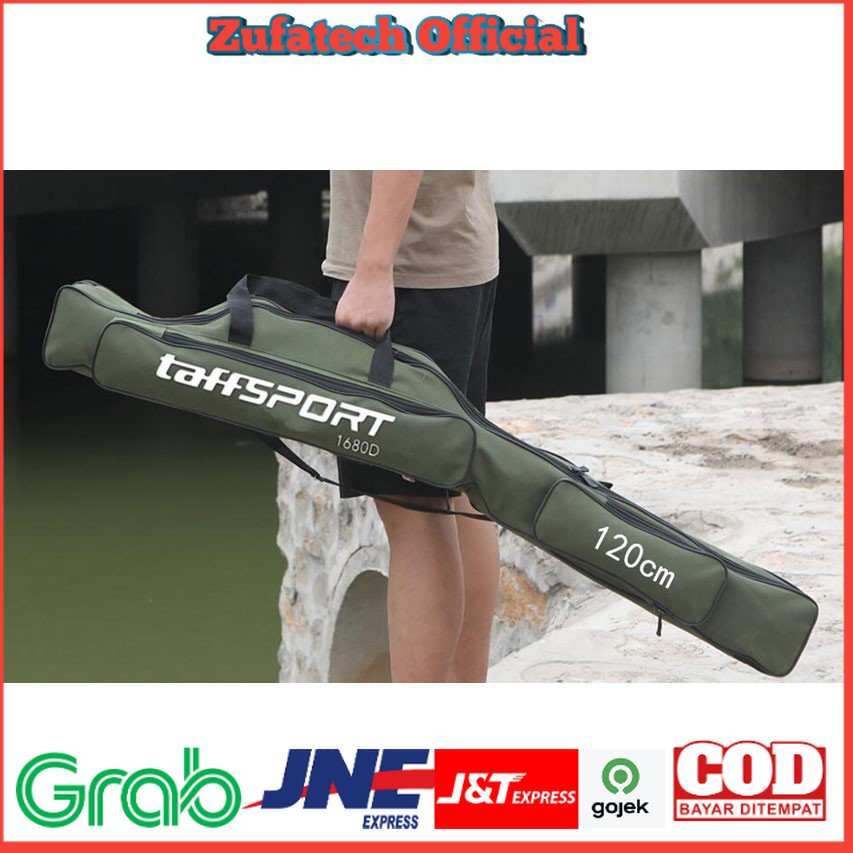 TaffSPORT Tas Pancing Joran Portable Fishing Bag 120 cm - 1680D - Green