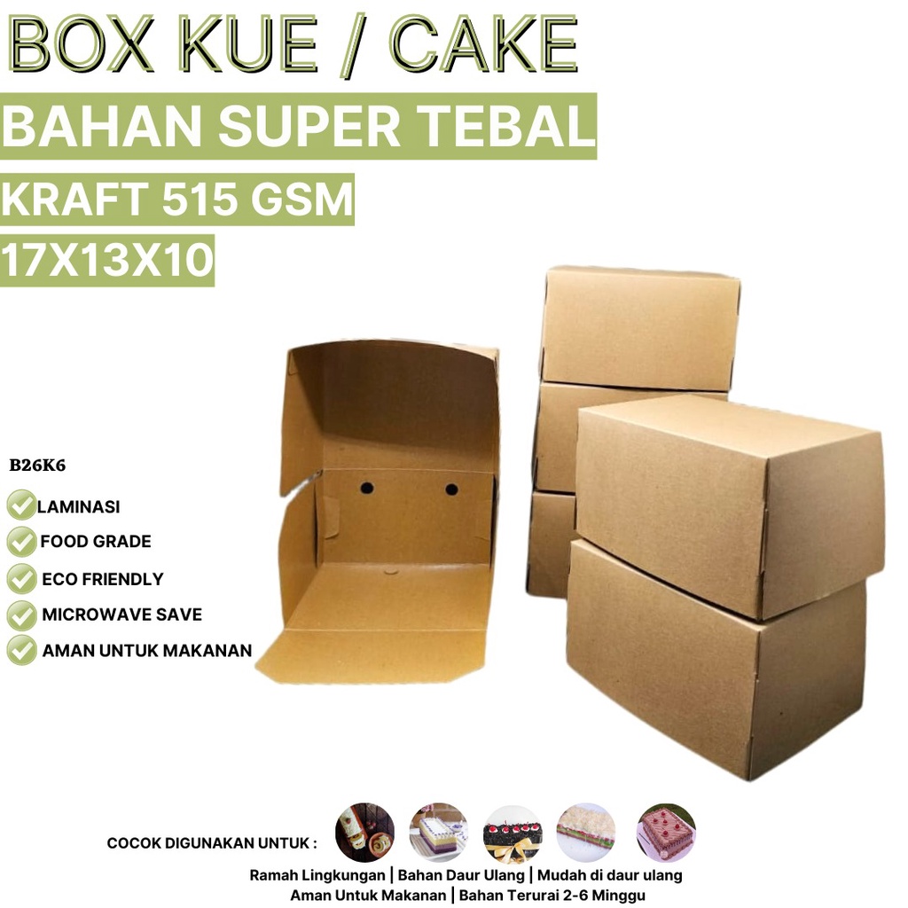 Box Kue Box 17x13x10 Super Tebal 515 Gsm (B26K6-Laminasi)