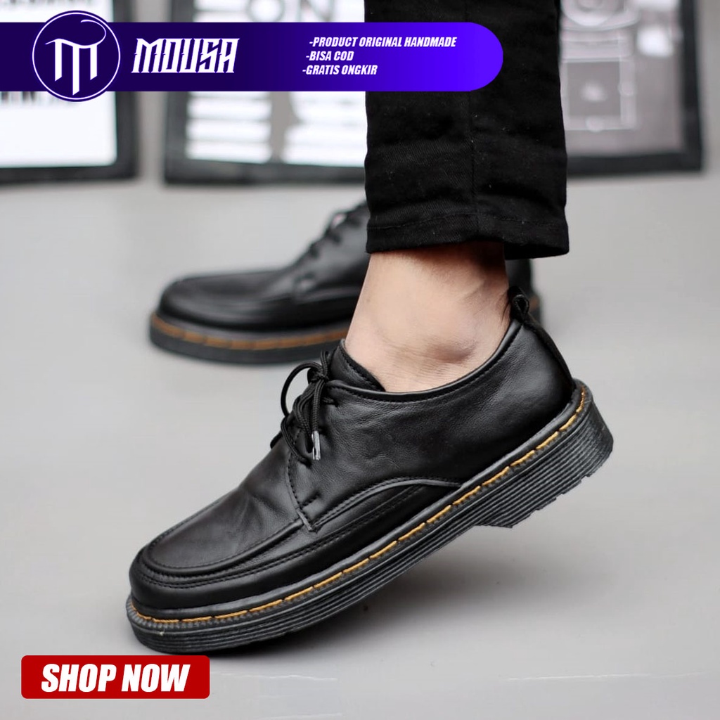 Sepatu Formal Pantofel Docmart Kulit Asli Pria Kerja Kondangan Hunting Mousa Bilal