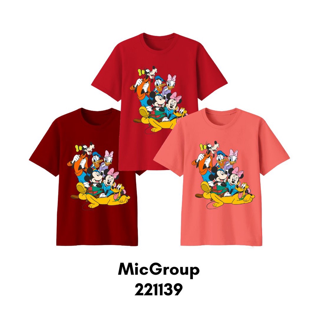 Baju Kaos Kartun Mickey Block Series Ready Size Bayi Sampai Dewasa Bigsize Bahan Katun Combed 30s Premium