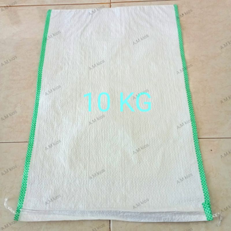 Karung beras kemasan 10kg [100pcs] ukuran 35x55 cm, Karung beras 10kg polos putih