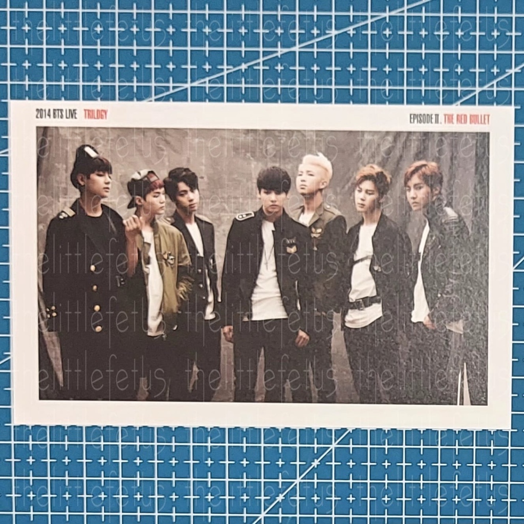 [RARE, BACA DESKRIPSI] POSTCARD OFFICIAL BTS POSCA GROUP OT7 THE RED BULLET 2014 TRILOGY
