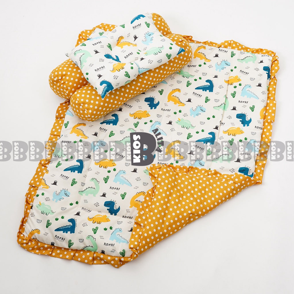 BED COVER SET BAYI Bed Cover Bayi Bantal Guling Selimut Bayi Tempat Tidur FREE tas mika Kado Lahiran