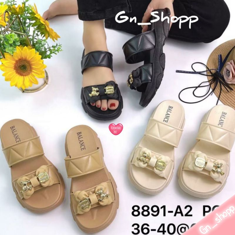 Sandal Wanita WEDGES BAN 2 PITA Import Terbaru 8891-A2