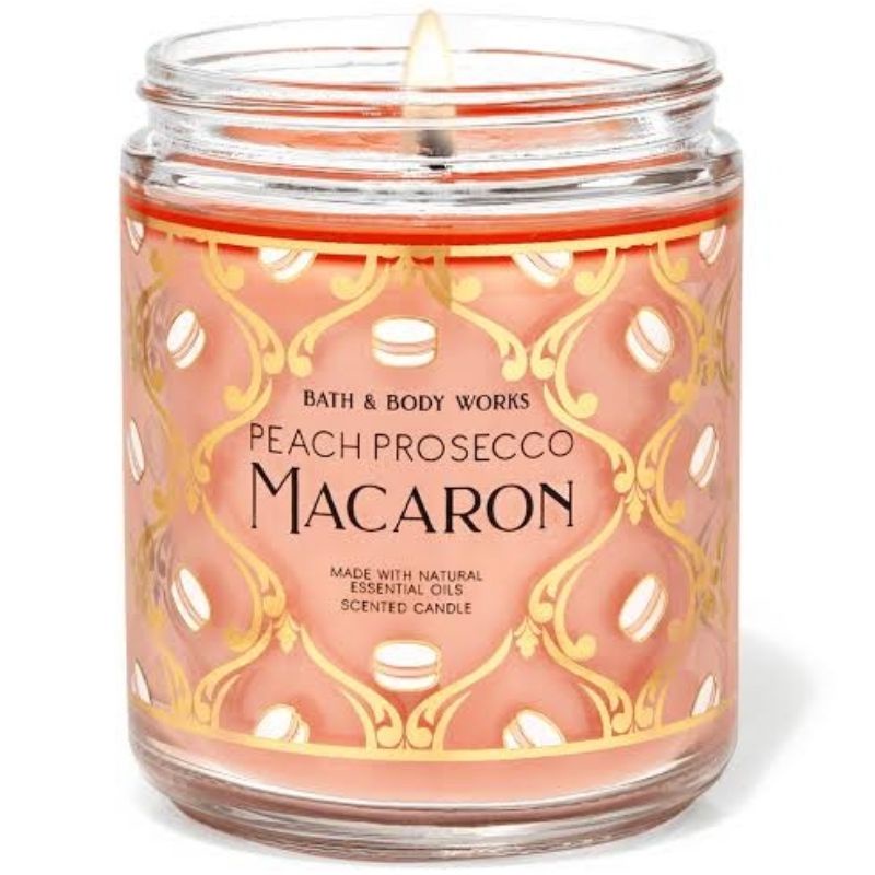 Jual Bath And Body Works Bbw Peach Prosecco Macaron Made With Essential Oils White Barn 1 Wick