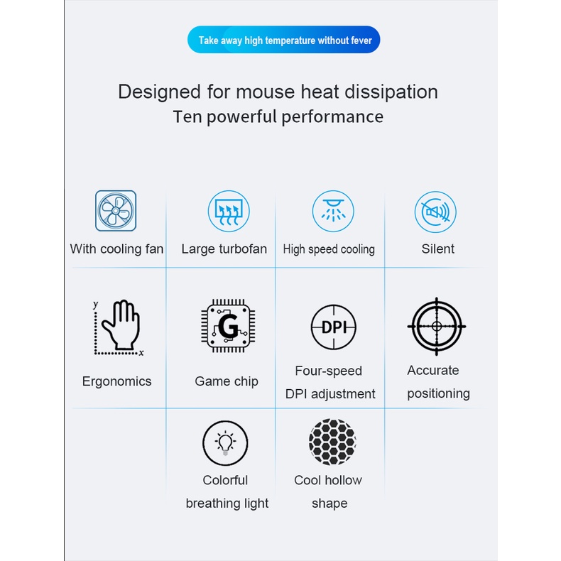 Mouse Kabel USB Dengan Kipas Pendingin 6tombol Mouse Gamer Kantor 800sampai6400 DPI RGB Backlight Mouse Gaming Untuk PC Laptop Tikus