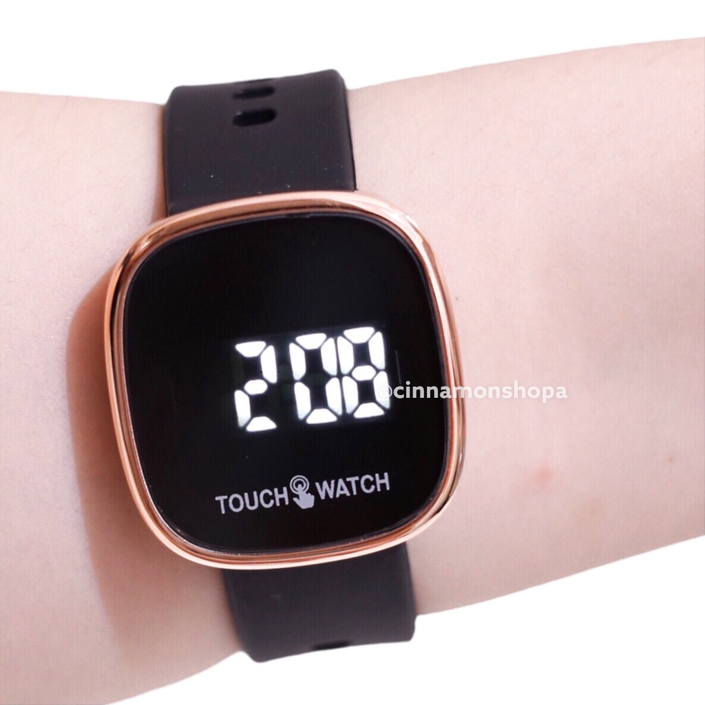 Jam tangan LED touch watch layar sentuh smartwatch tali rubber karet wanita pria