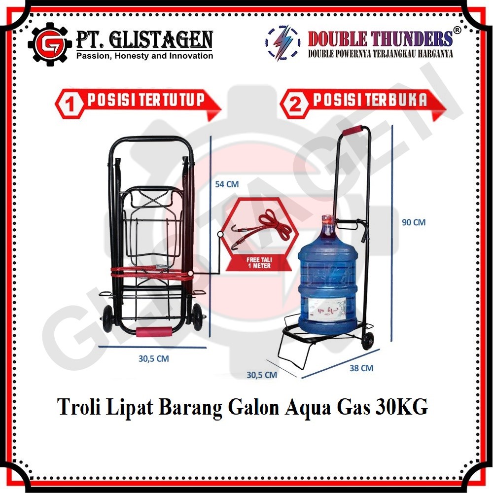 Troli / Trolley / Trolli Lipat 30KG BESI Barang Galon Aqua Gas