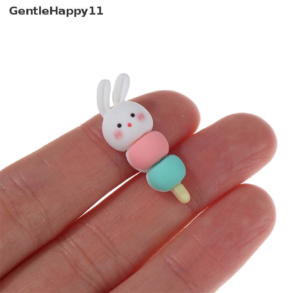 GentleHappy 3pcs Dollhouse Miniture Three-color Bunny Skewers Set Decoration Accessories id