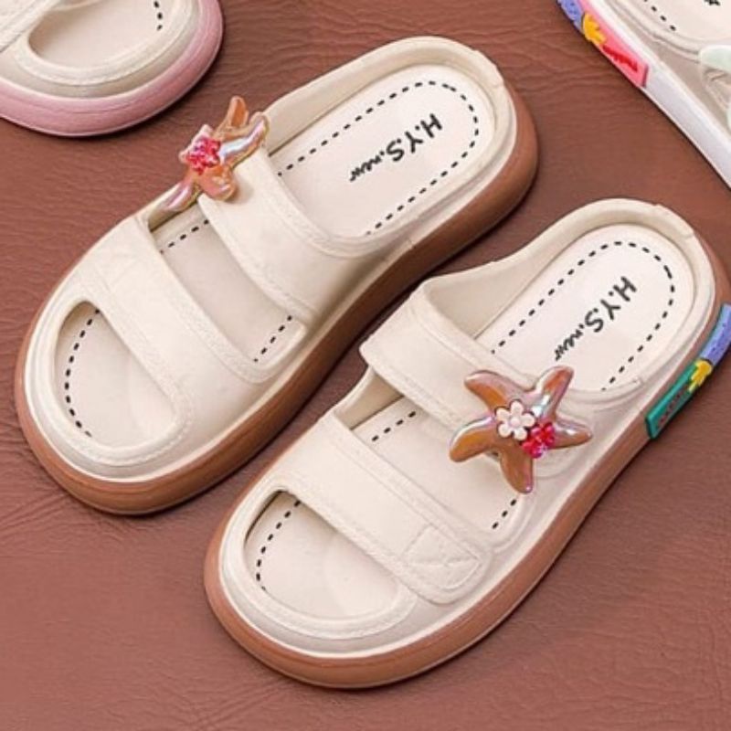 Sandal Wedges Jelly Wanita Anak Motif Bintang Sandal Ban 2 Terbaru 029 / Sandal Anak Terbaru/Sendal Karet Jelly Import HYS 029/Sendal Korea Import