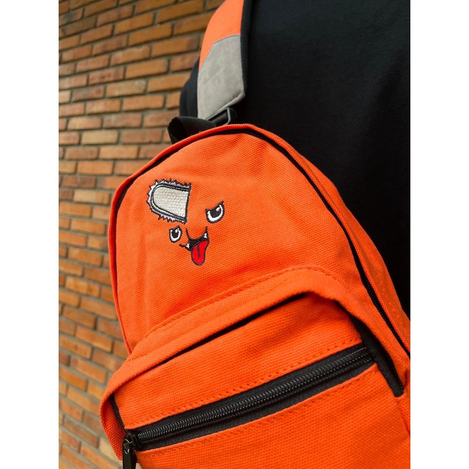 Shoulderbag Kawaii Pochita Orange Embroidery Anime Manga Chainsaw Man