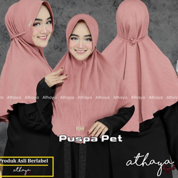 ㅰQ (Ori ATHAYA) PET PLISKET•Bergo plisket lidi••Hijab instan TERLARIS 4087 ღ