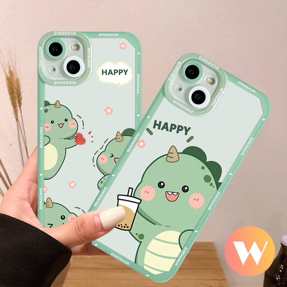 Redmi Note9 Note11 10 Note8 Note 9s 11s 9Pro 10s 10Pro Max PO CO M3 X3 NFC Redmi 10 9 9T 9A 10A 10C 9C NFC Soft TPU Lucu Dinosaurus Milk Tea Kartun Case Cover