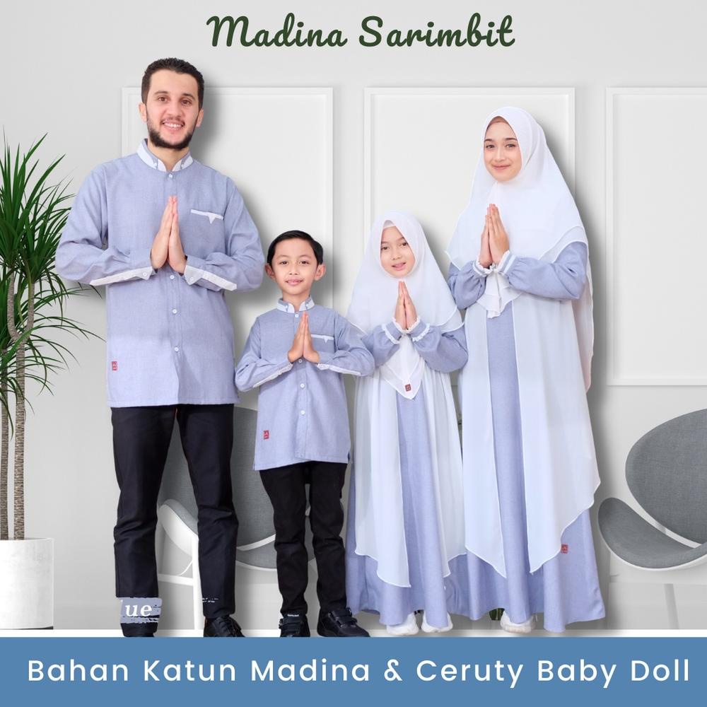 COD 1.1 Sarimbit Keluarga Muslim Baju Lebaran Keluarga Baju Couple Keluarga Lebaran Gamis Wanita Warna Sky Blue Biru mam39